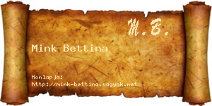 Mink Bettina névjegykártya